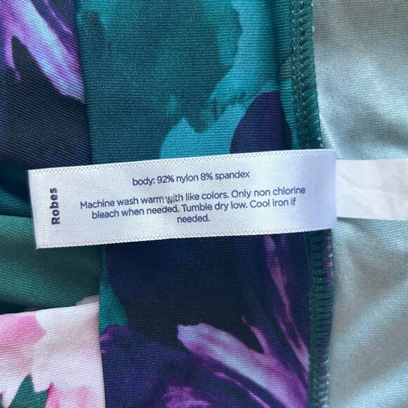 Cacique Floral Micro Robe, Soft Microfiber,  Sz 22/24 - Picture 6 of 8